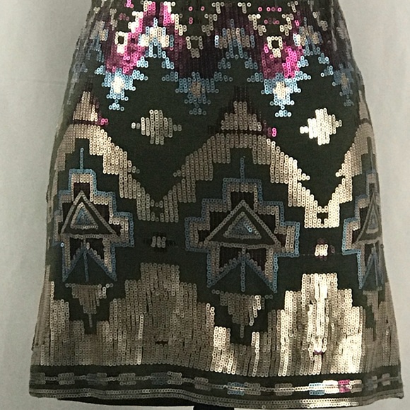 Living doll Olive Green sequin mini skirt Sz XlL - Picture 1 of 5
